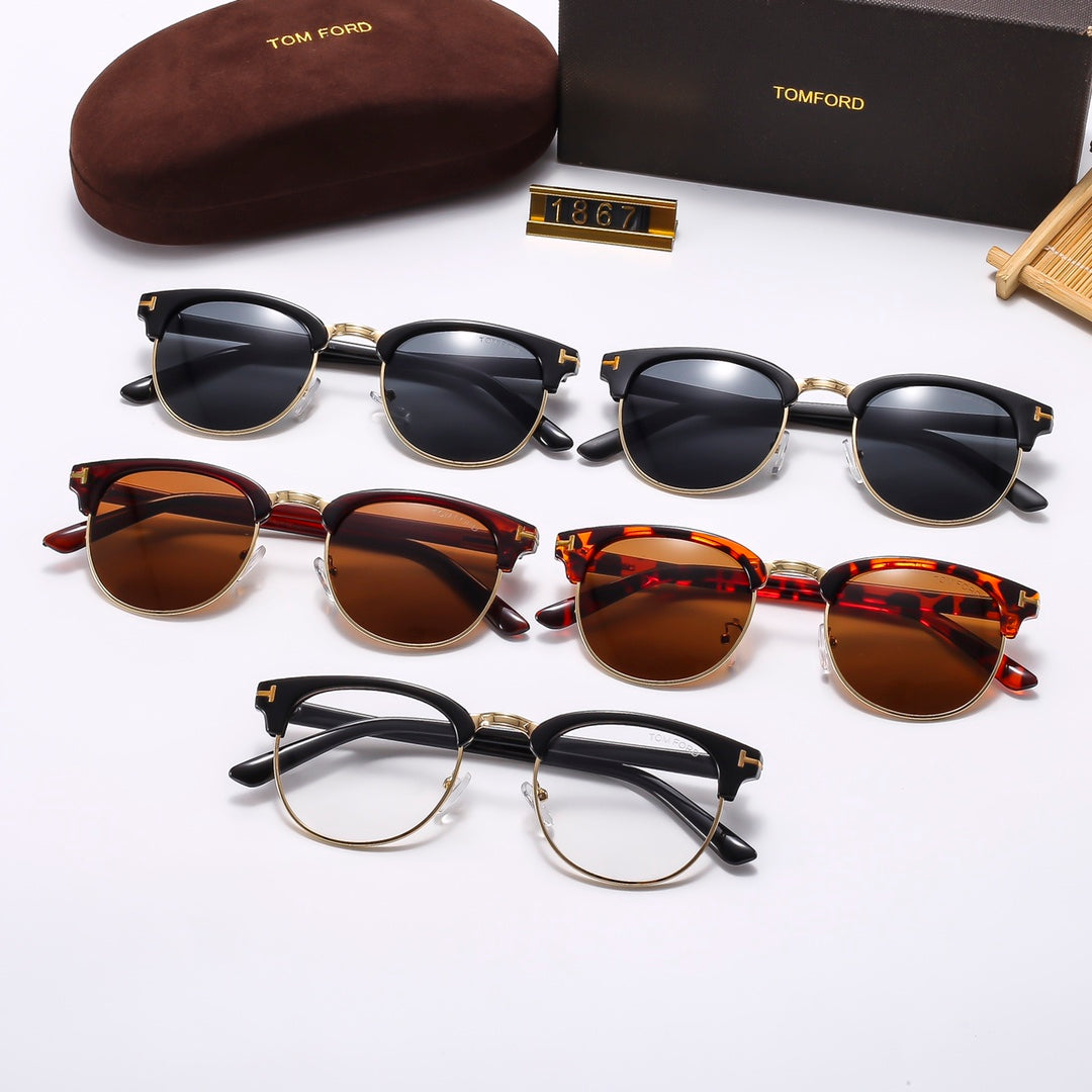 5 Colors Fashion Oval-Shaped Sunglasses—1867