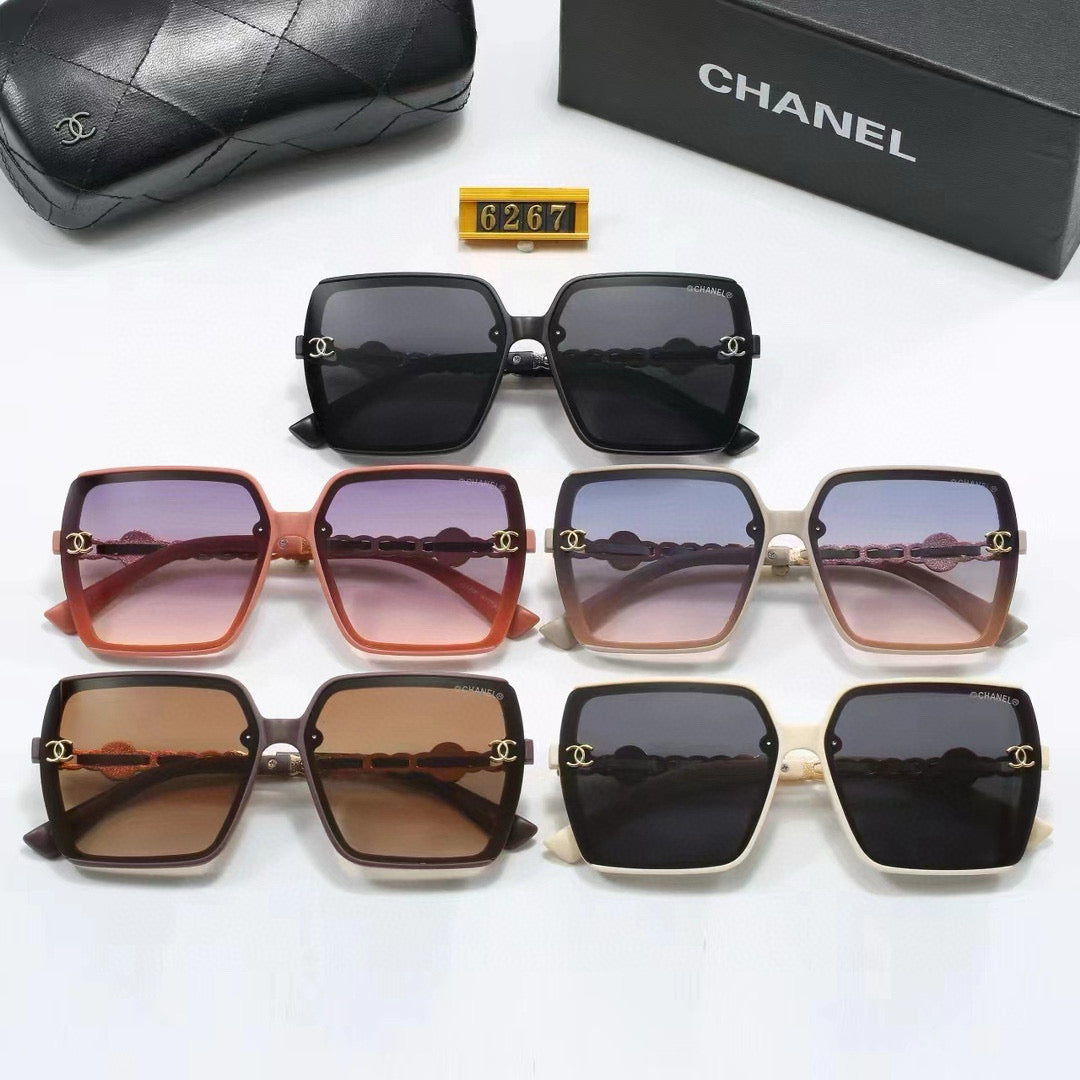 5 Colors Stylish Square Chain-Frame Sunglasses — 6267