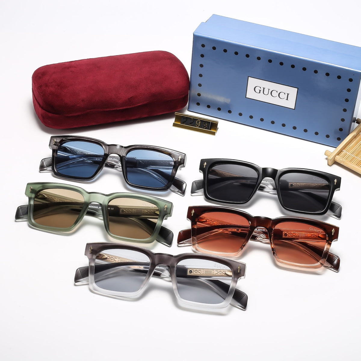 5-Color Stylish Sunglasses with Floral Pattern Temples—2298