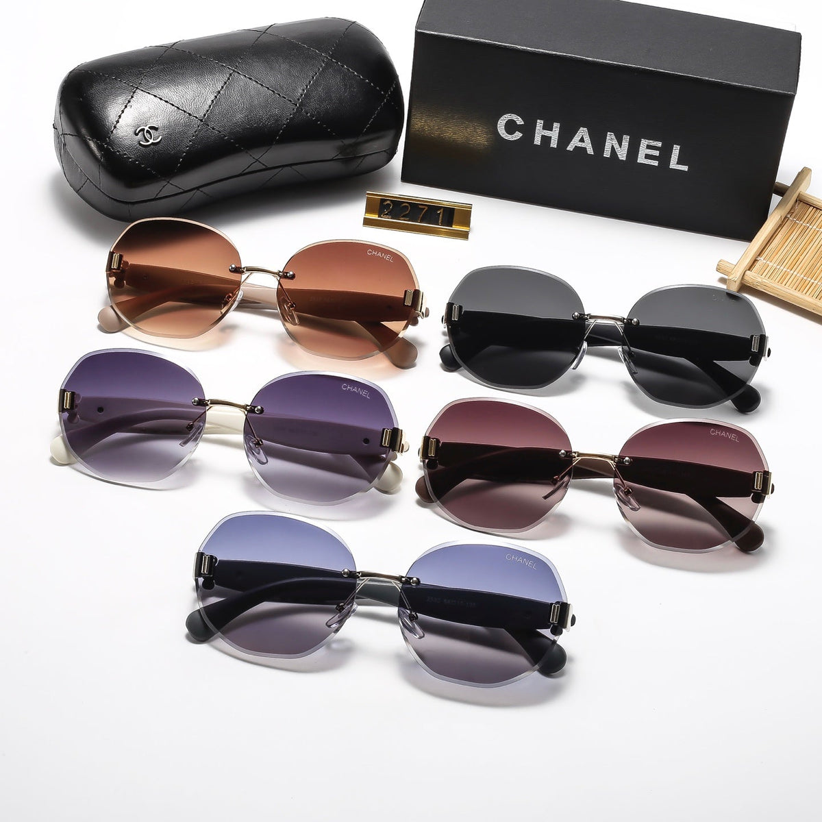 5 Colors Stylish Round Frameless Sunglasses — 2271