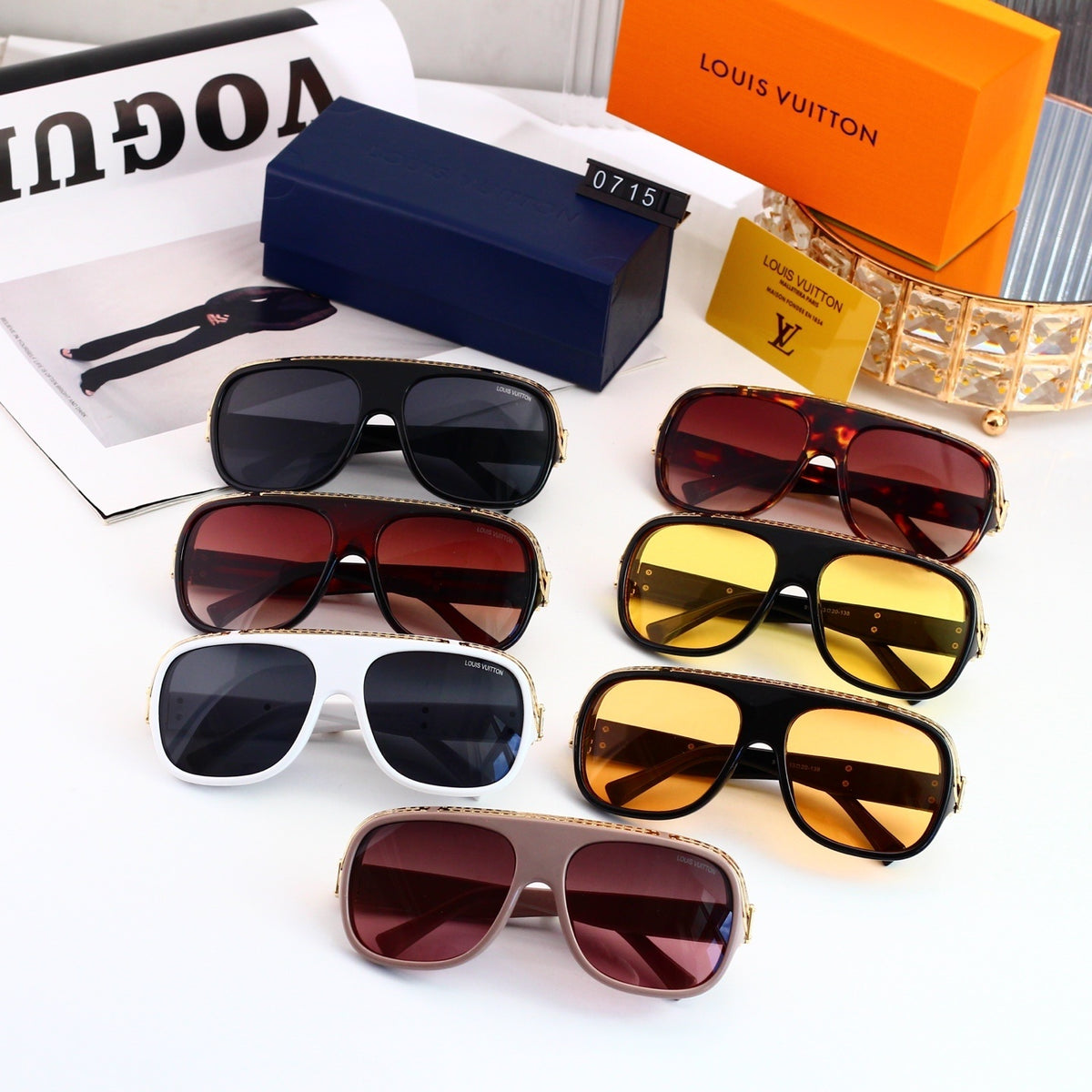 High-quality 8-color stylish square sunglasses