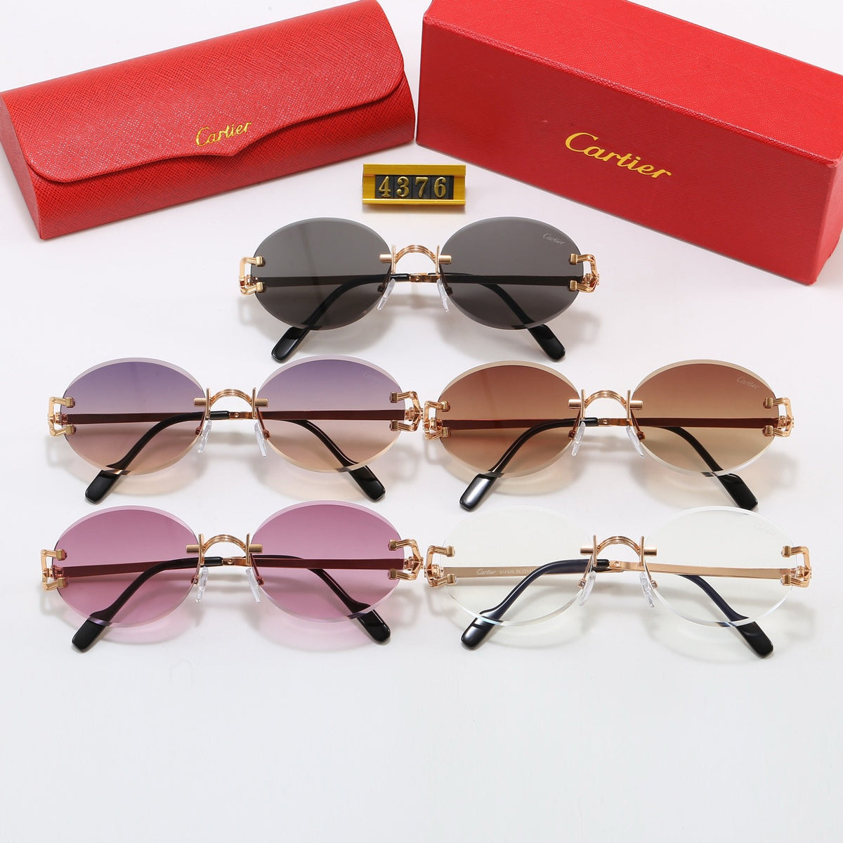 Cartier exquisite round sunglasses in five colors 4376