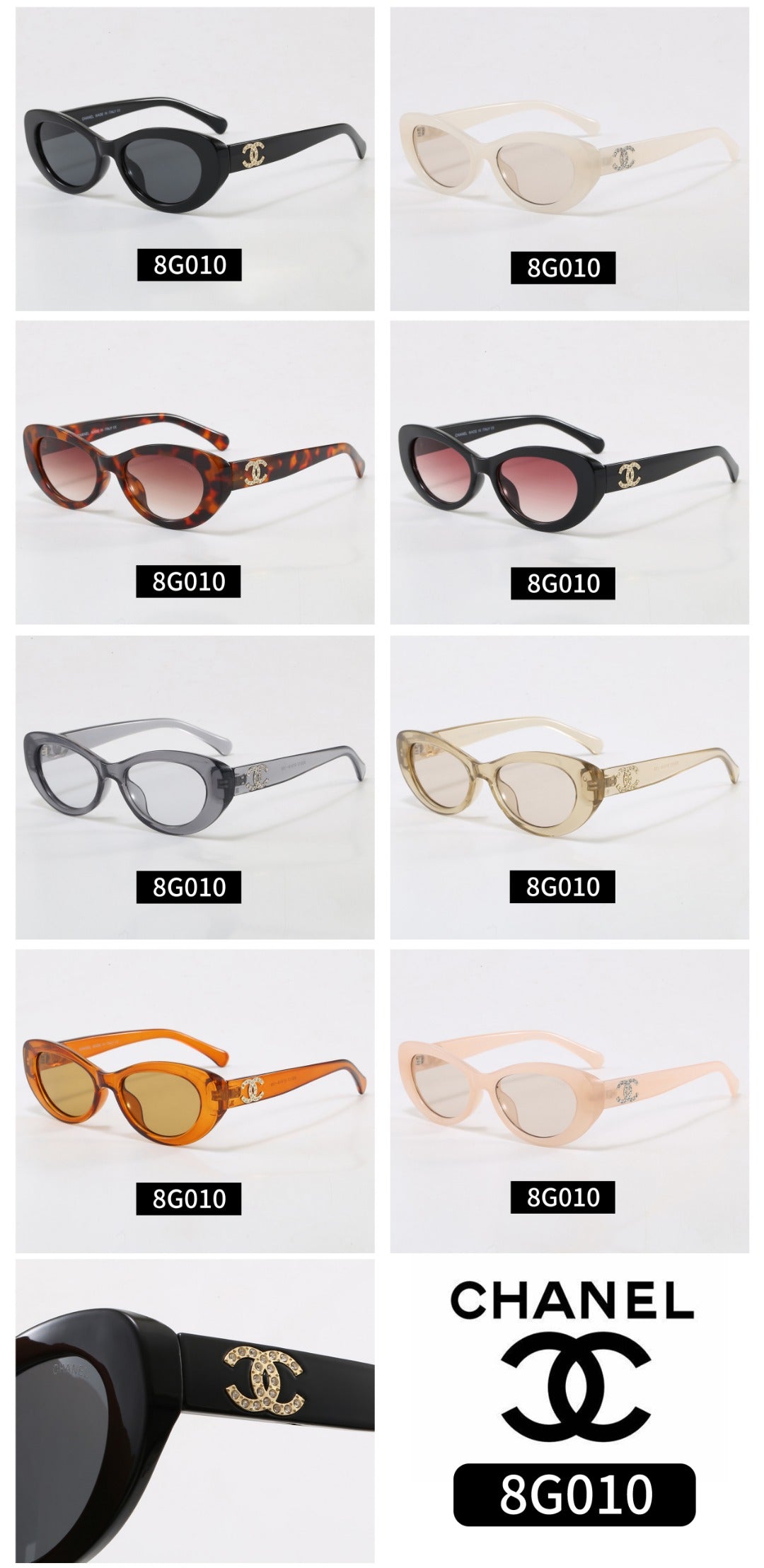6-color oval exquisite sunglasses 8G010