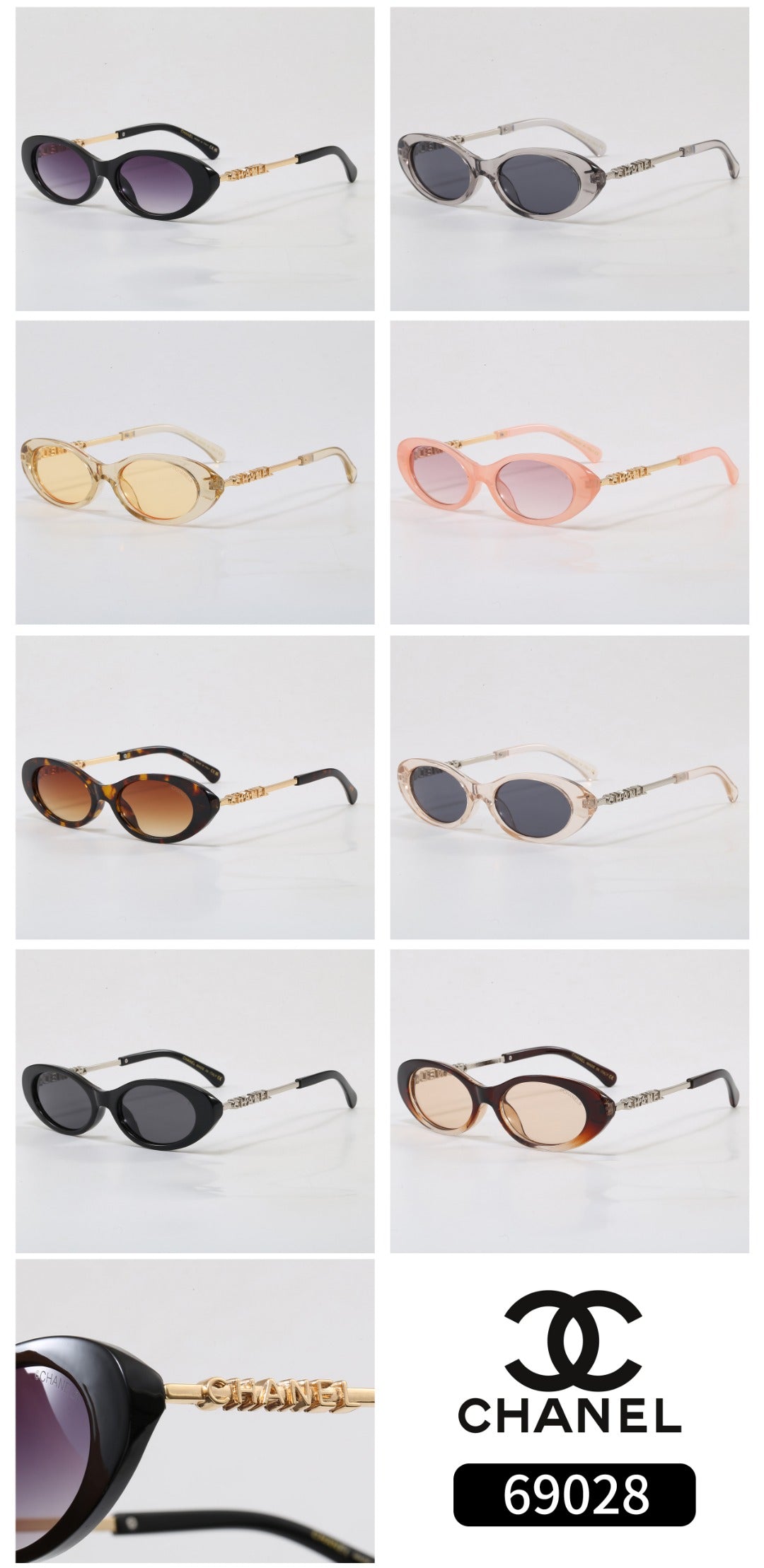8-color oval premium sunglasses 69028