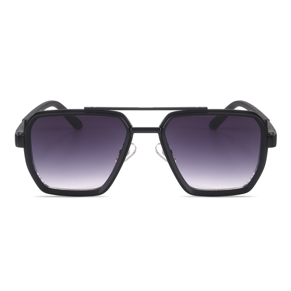 Black acetate aviator tinted sunglasses