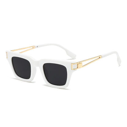 Classic metal rectangular tinted sunglasses