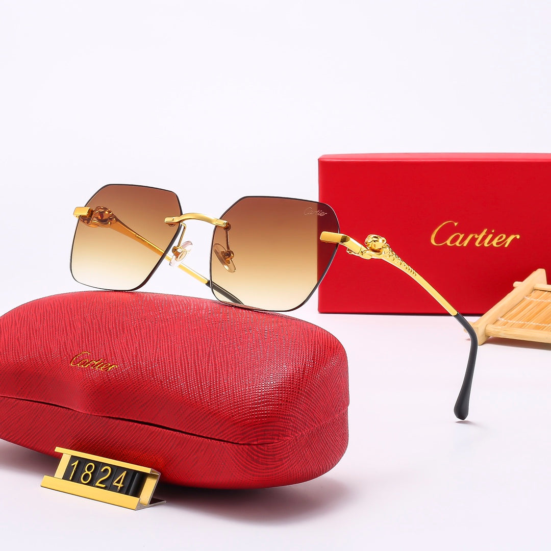 Leopard Head Metal Mirror Legs 5-Color Fashion Sunglasses 1824