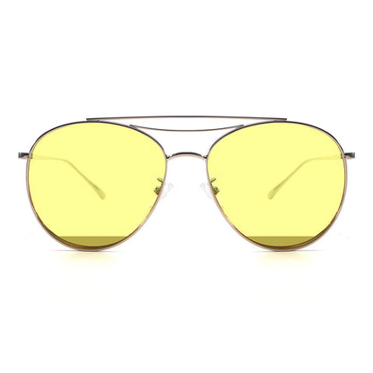 Polished Silver Aviator Sunglasses