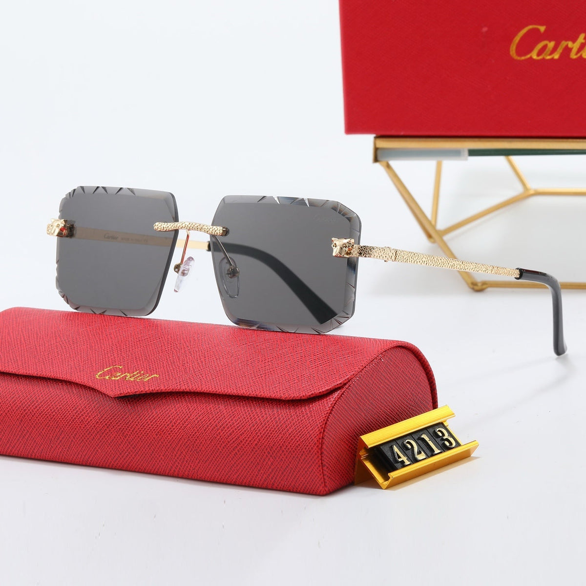 Leopard Head One piece pilot sunglasses 4213