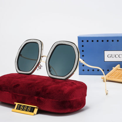 7-Color Stylish Frosted Frame Sunglasses - 1588