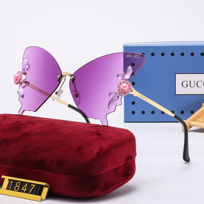 7-Color Stylish Butterfly Lens Sunglasses—1847