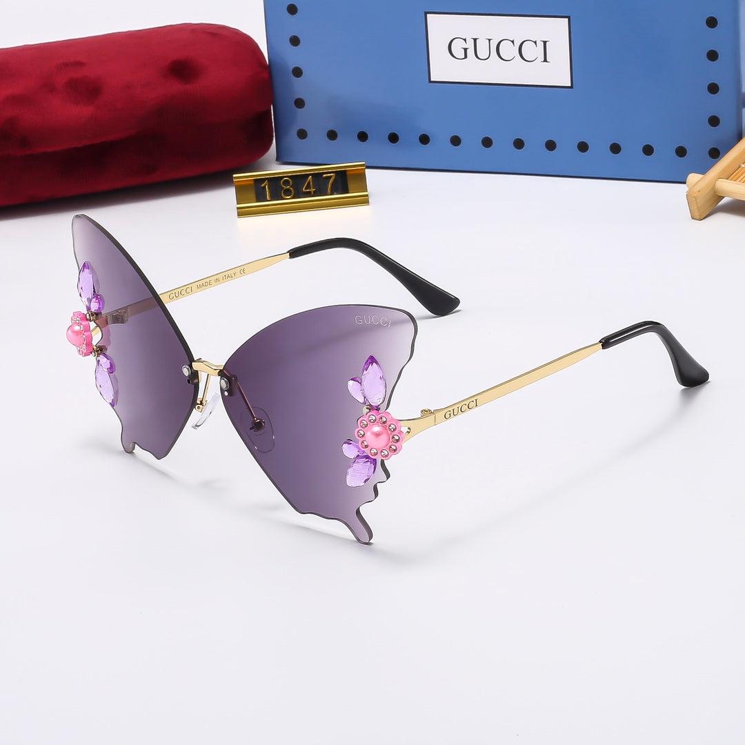 7-Color Stylish Butterfly Lens Sunglasses—1847