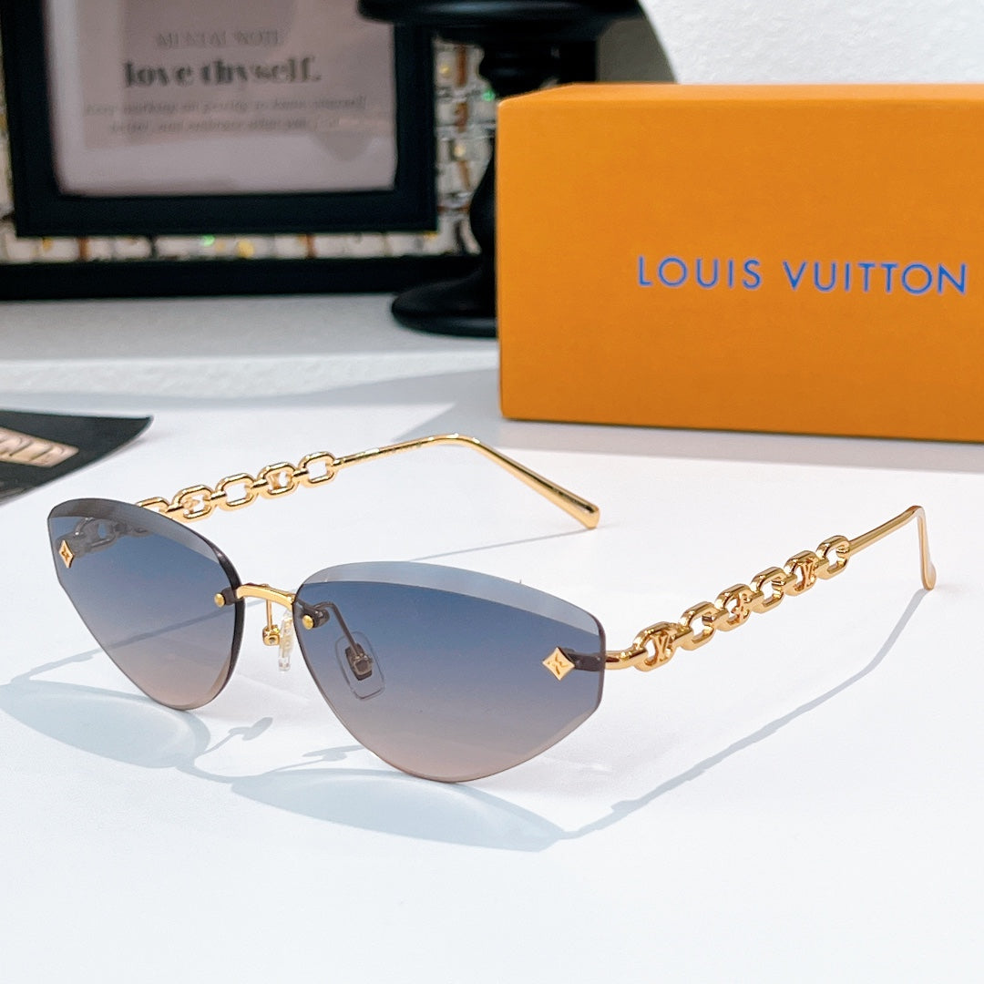 High-quality 6-color stylish triangular chain sunglasses