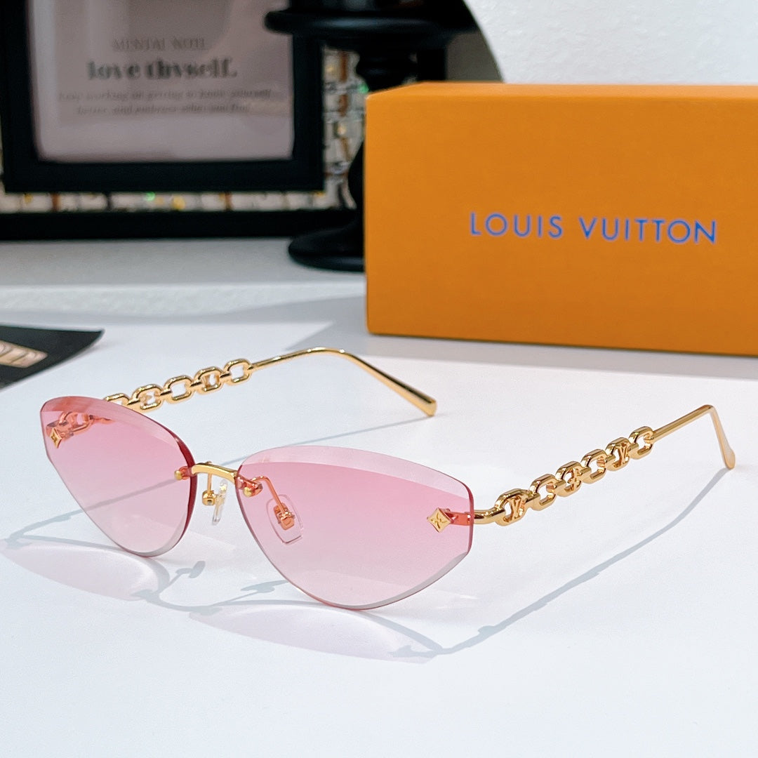 High-quality 6-color stylish triangular chain sunglasses
