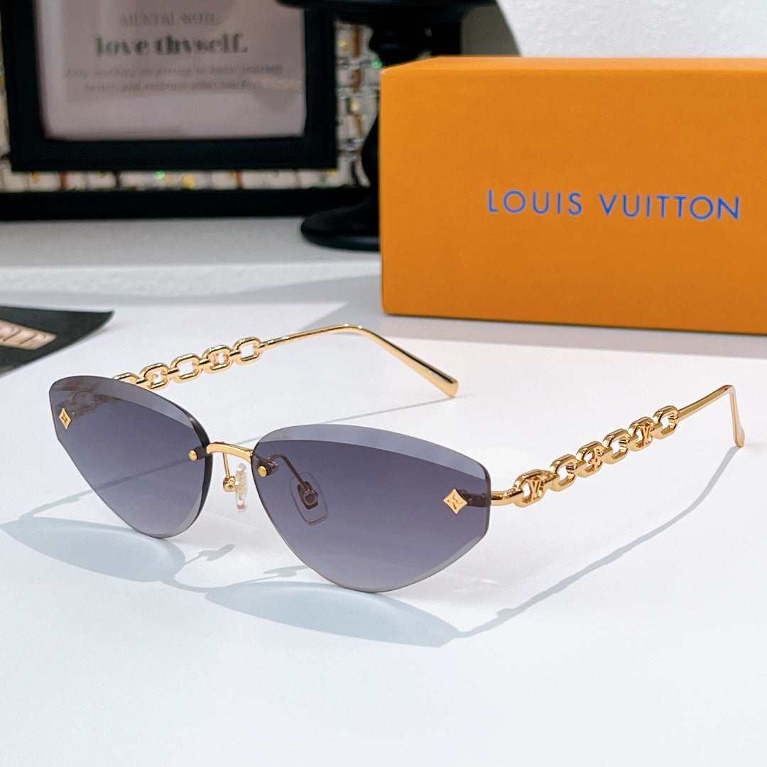 High-quality 6-color stylish triangular chain sunglasses