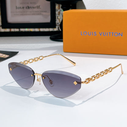 High-quality 6-color stylish triangular chain sunglasses