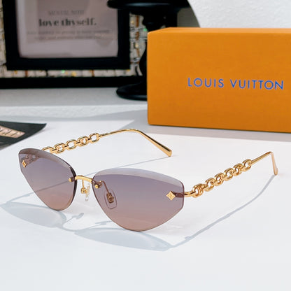 High-quality 6-color stylish triangular chain sunglasses