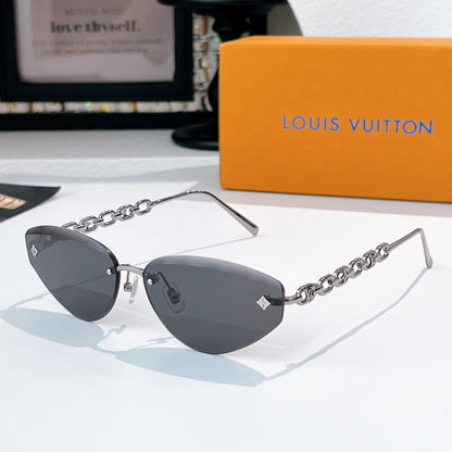 High-quality 6-color stylish triangular chain sunglasses