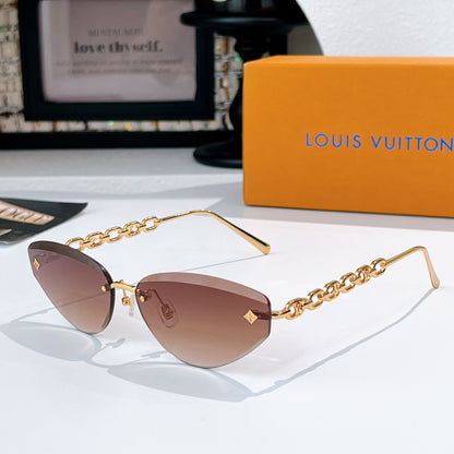 High-quality 6-color stylish triangular chain sunglasses