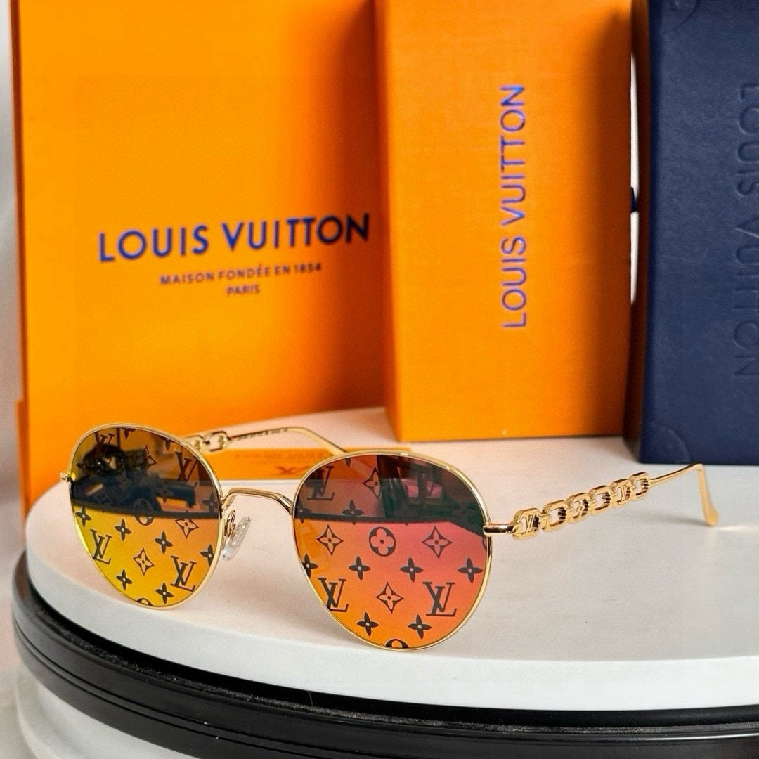 7-Color Stylish Round Chain Sunglasses