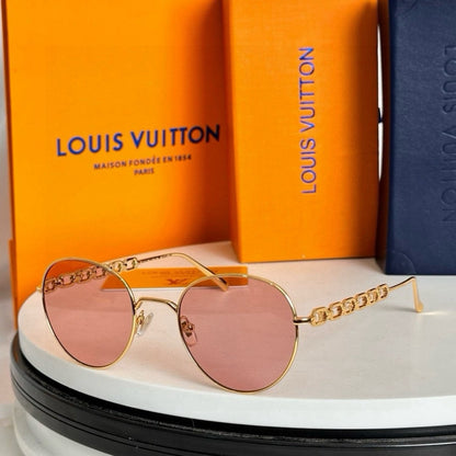 7-Color Stylish Round Chain Sunglasses