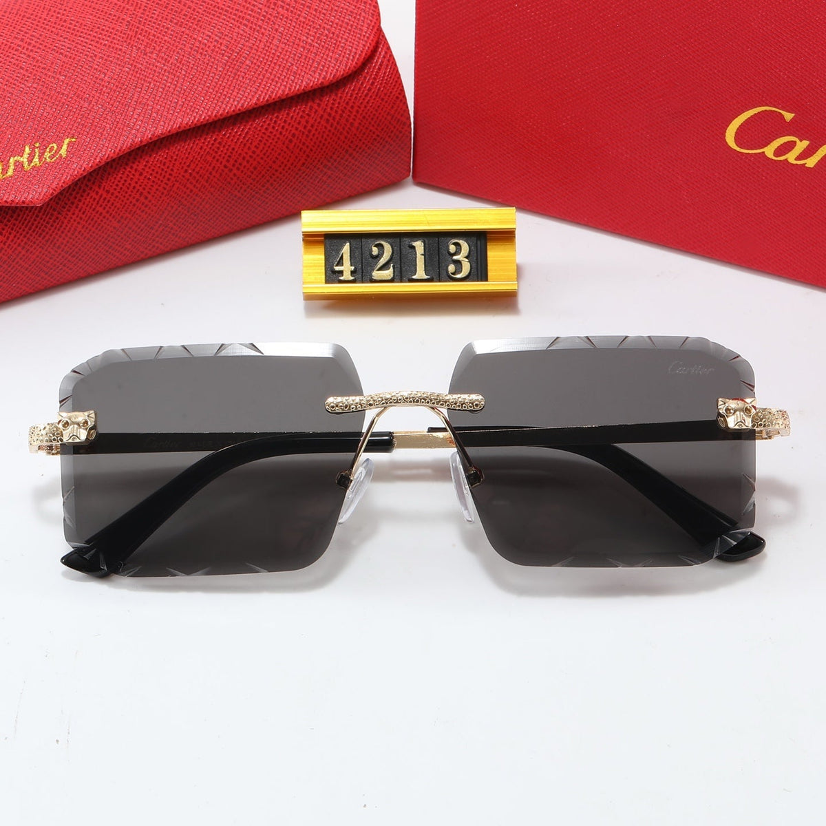 Leopard Head One piece pilot sunglasses 4213
