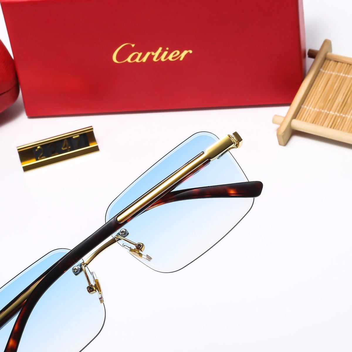 Fashion frameless square sunglasses 2247