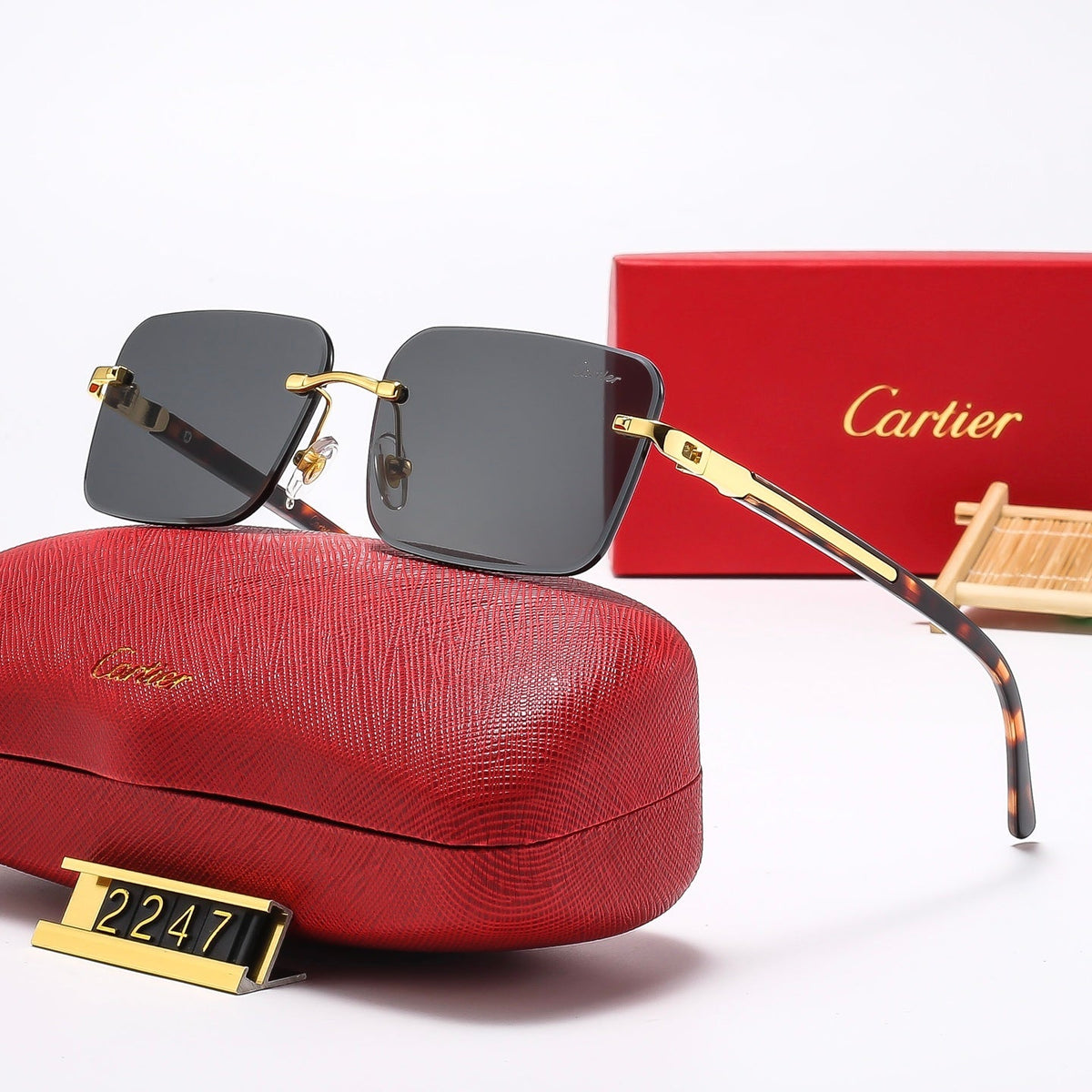 Fashion frameless square sunglasses 2247
