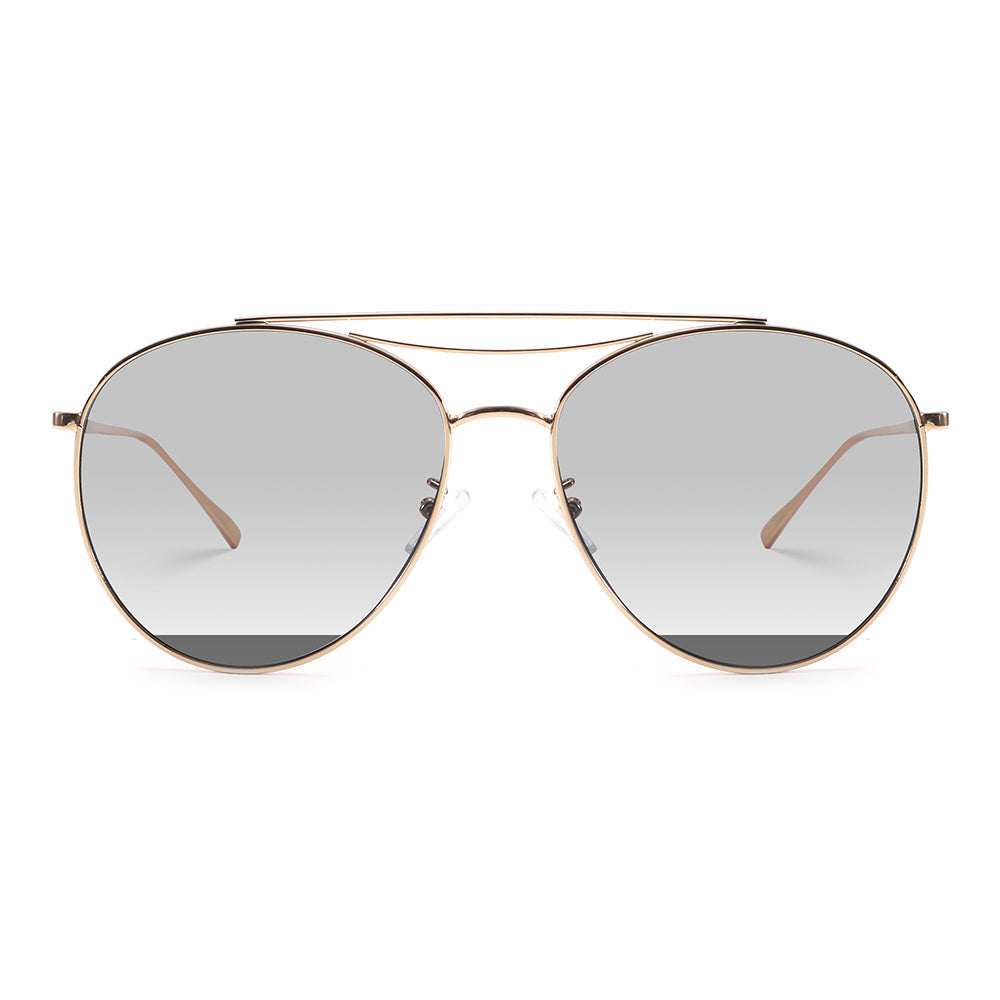 Polished Silver Aviator Sunglasses