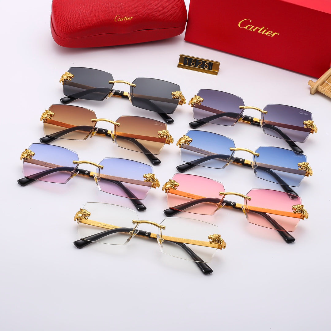 Leopard Head Metal Mirror Legs 5-Color Fashion Sunglasses 1825