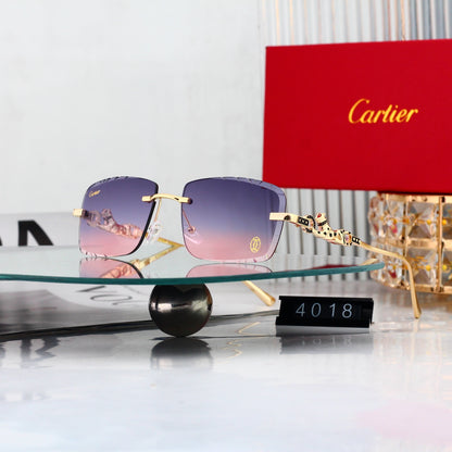 Diamond-cut leopard head sunglasses Sunglasses 4018