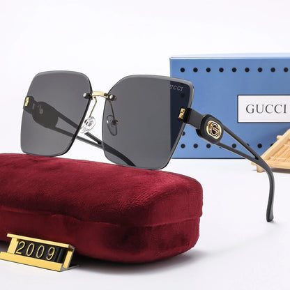 Frameless cut-edge personalized retro square frame sunglasses 2009