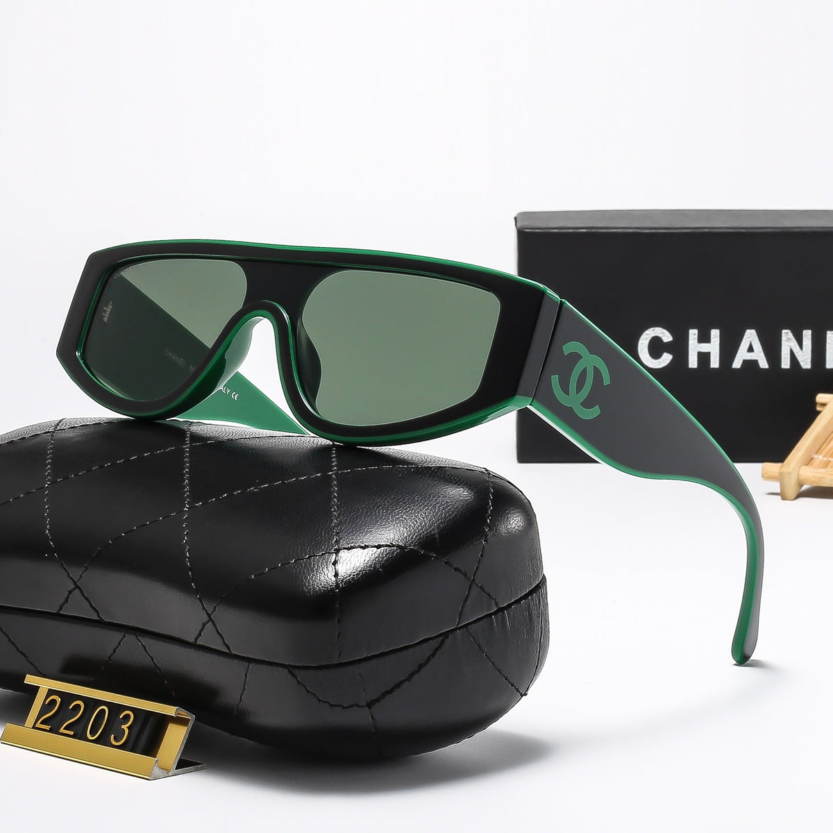 Matching color personality cat-eye sunglasses 2203
