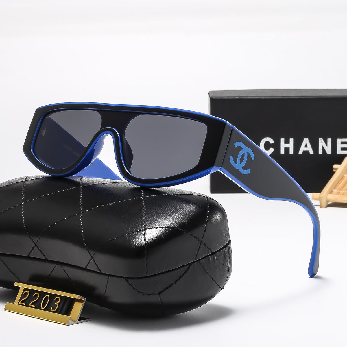 Matching color personality cat-eye sunglasses 2203