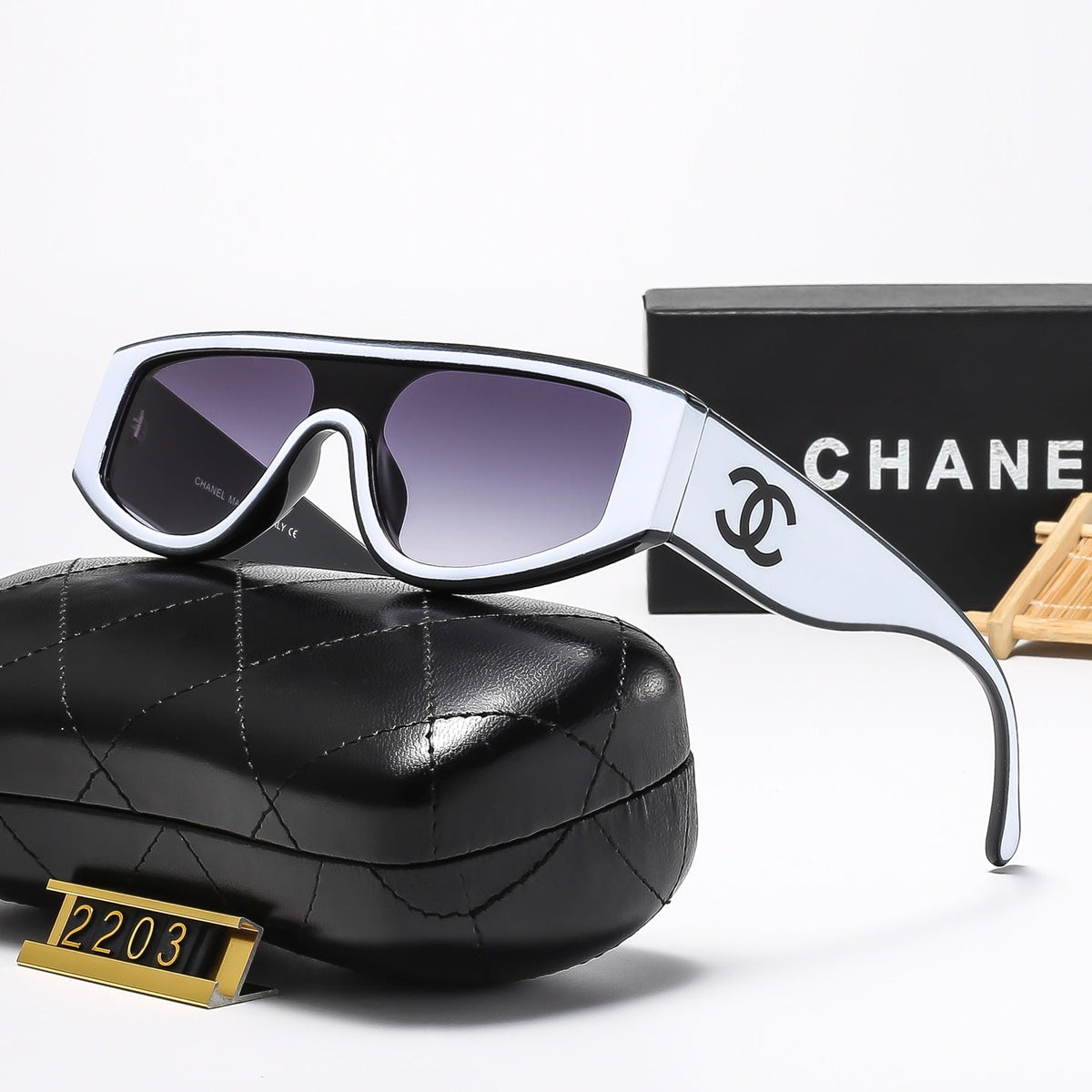 Matching color personality cat-eye sunglasses 2203
