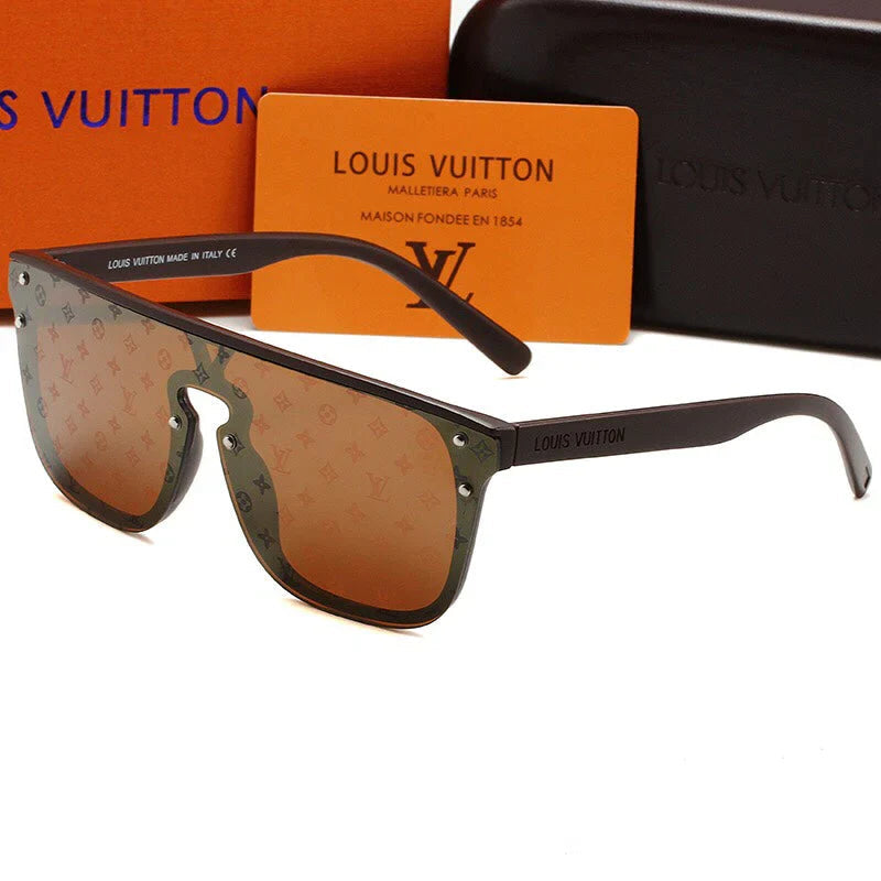 One-piece lettering modern sunglasses