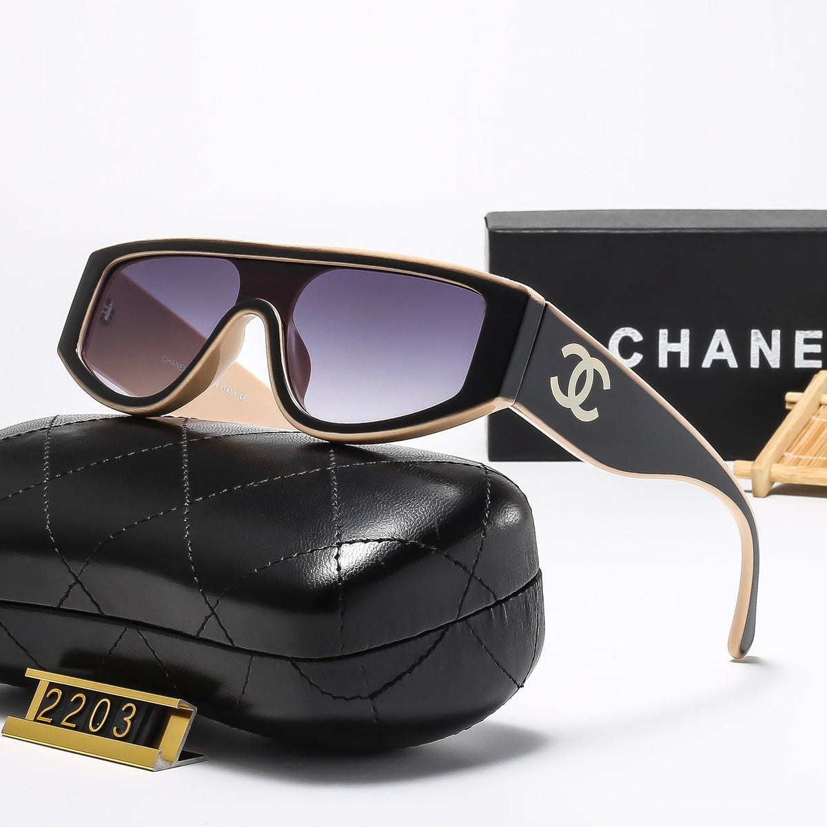 Matching color personality cat-eye sunglasses 2203