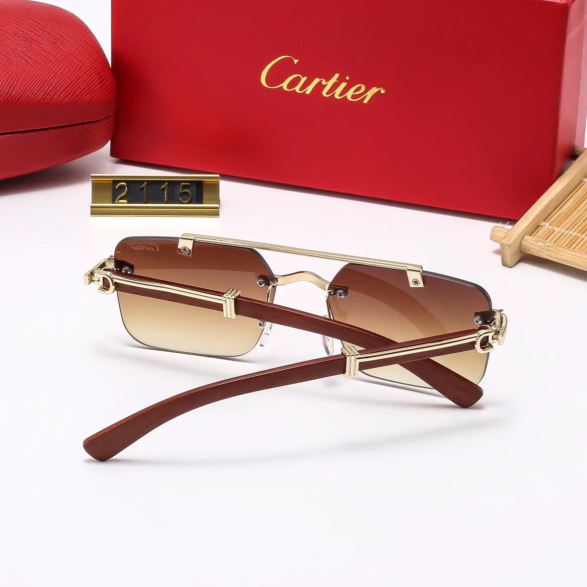 Frameless leopard sunglasses 2115