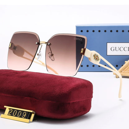 Frameless cut-edge personalized retro square frame sunglasses 2009
