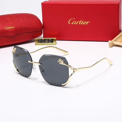 Fashion leopard frameless sunglasses 2242