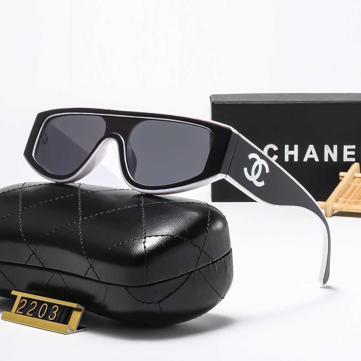 Matching color personality cat-eye sunglasses 2203