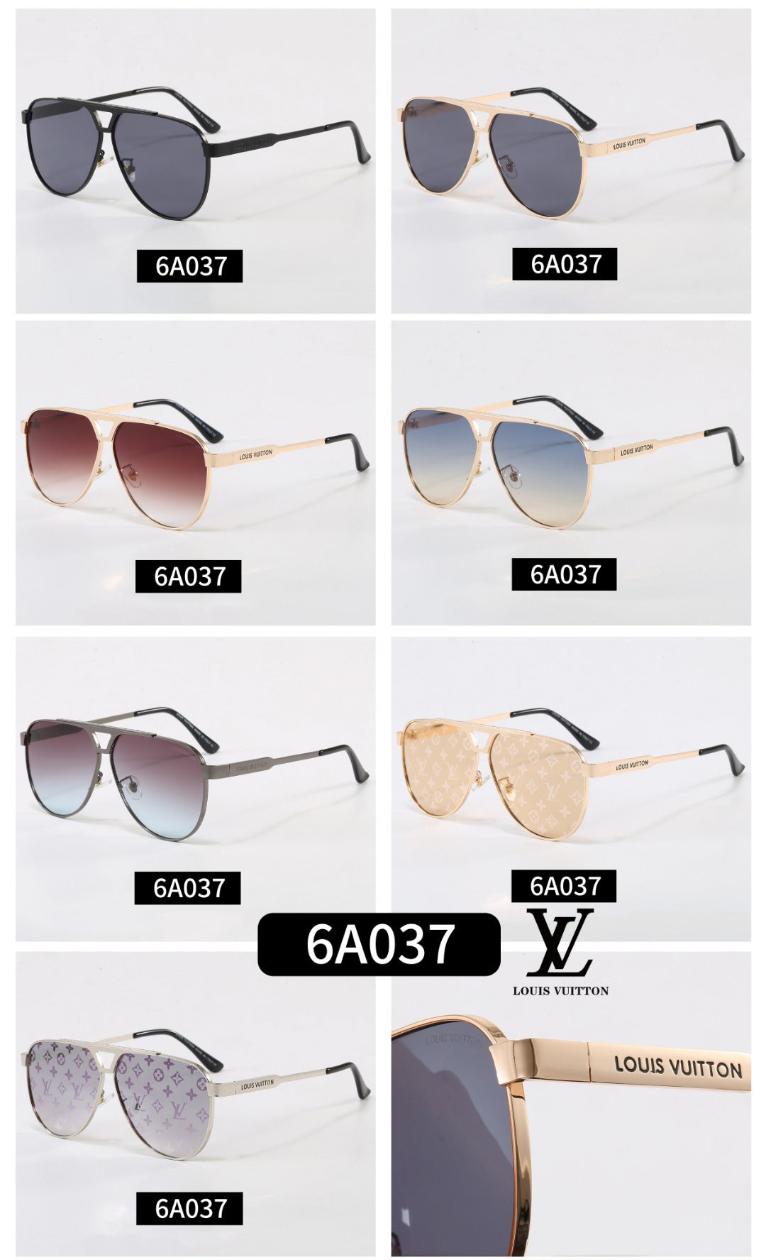 Premium Metallic aviator sunglasses 6A037