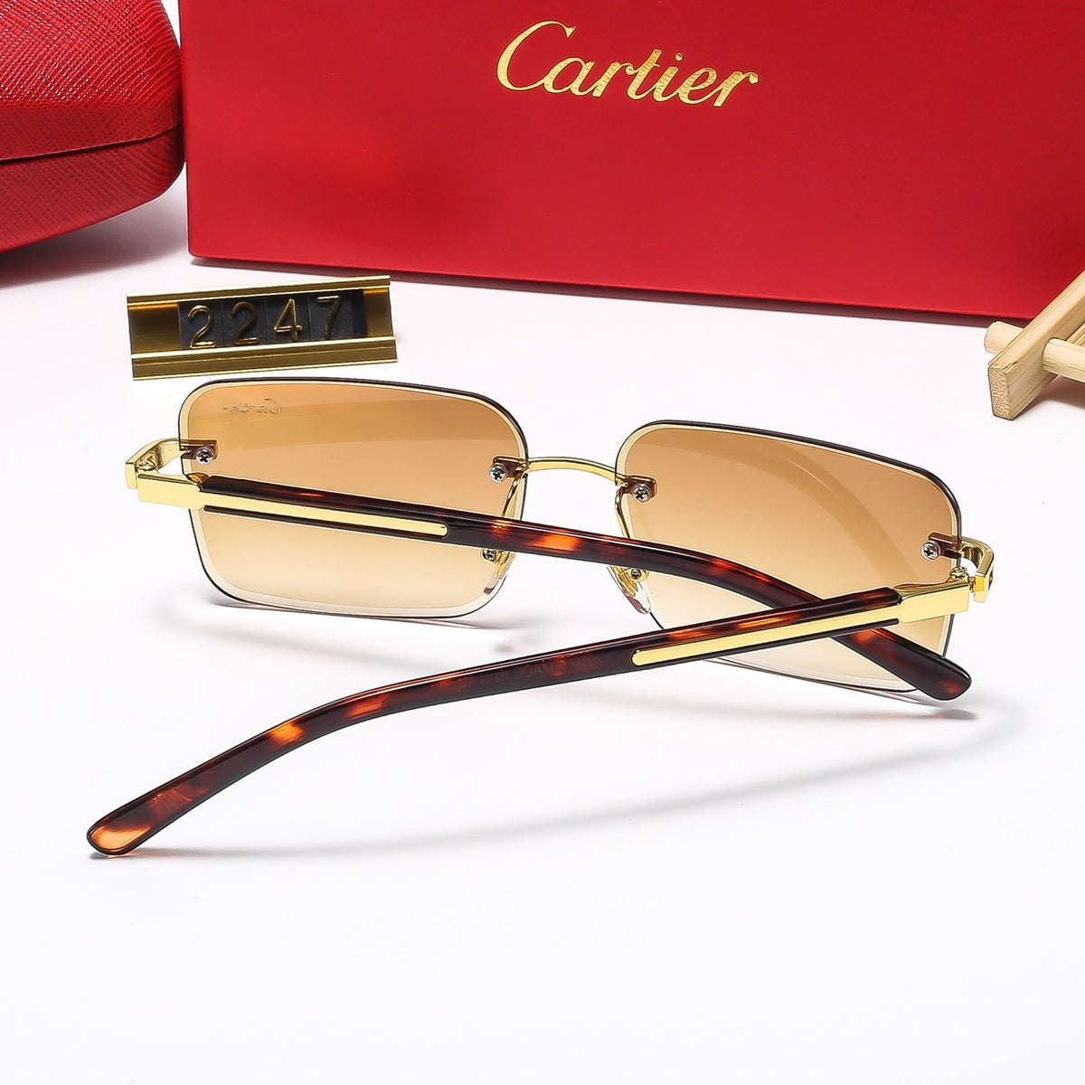 Fashion frameless square sunglasses 2247