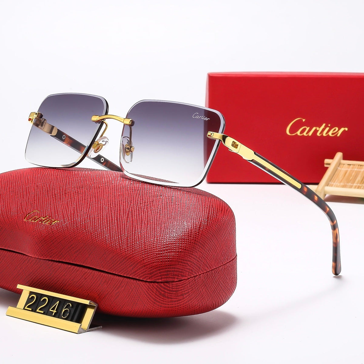 Fashion frameless square sunglasses 2247