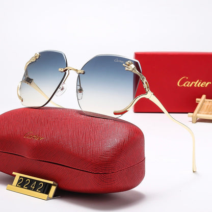 Fashion leopard frameless sunglasses 2242