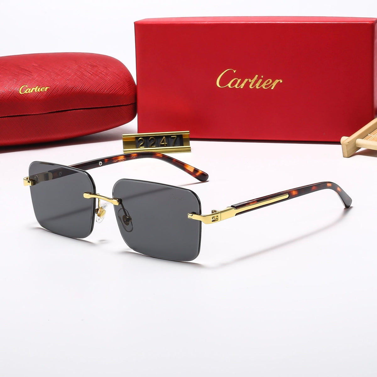 Fashion frameless square sunglasses 2247