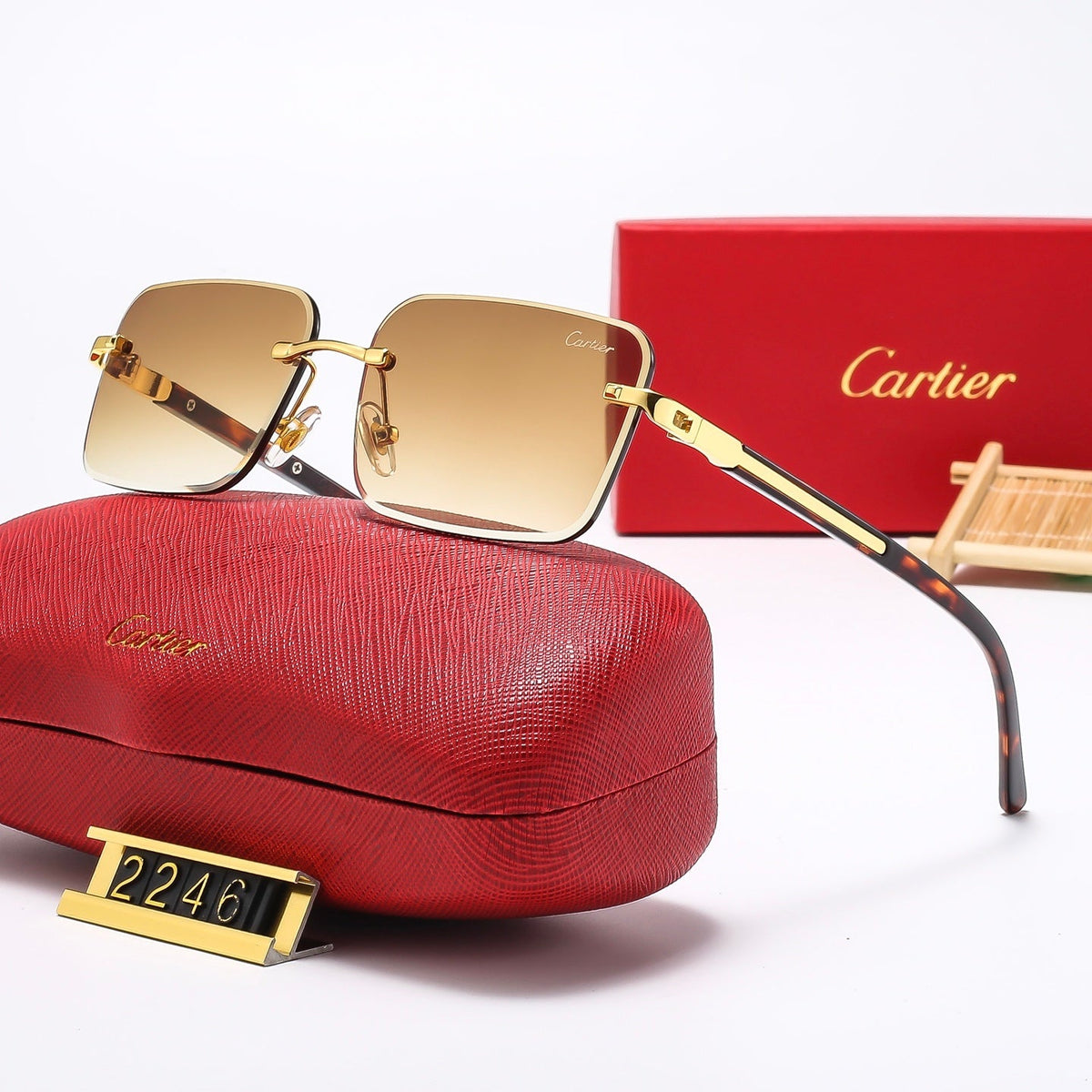Fashion frameless square sunglasses 2247