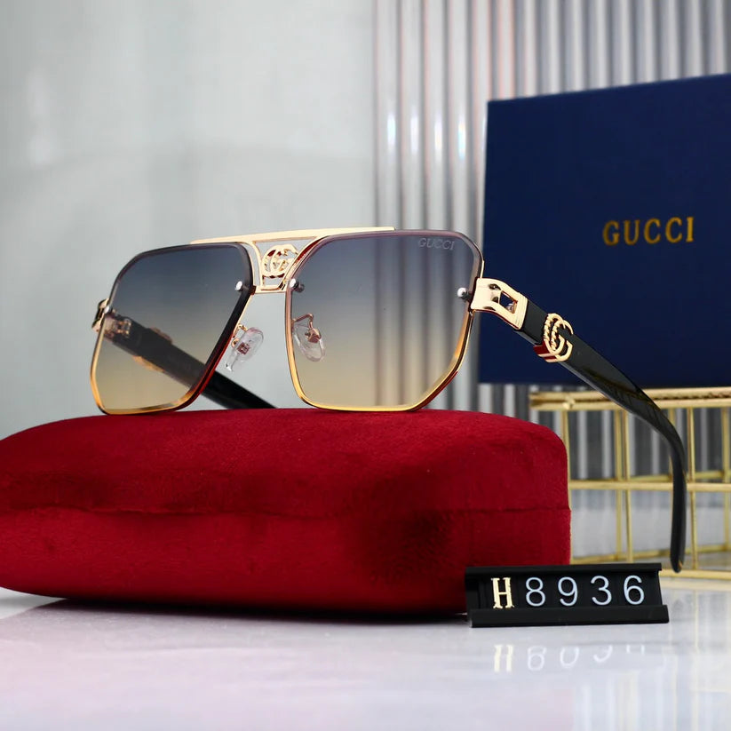 Fashion Metal Polygon Sunglasses 8936