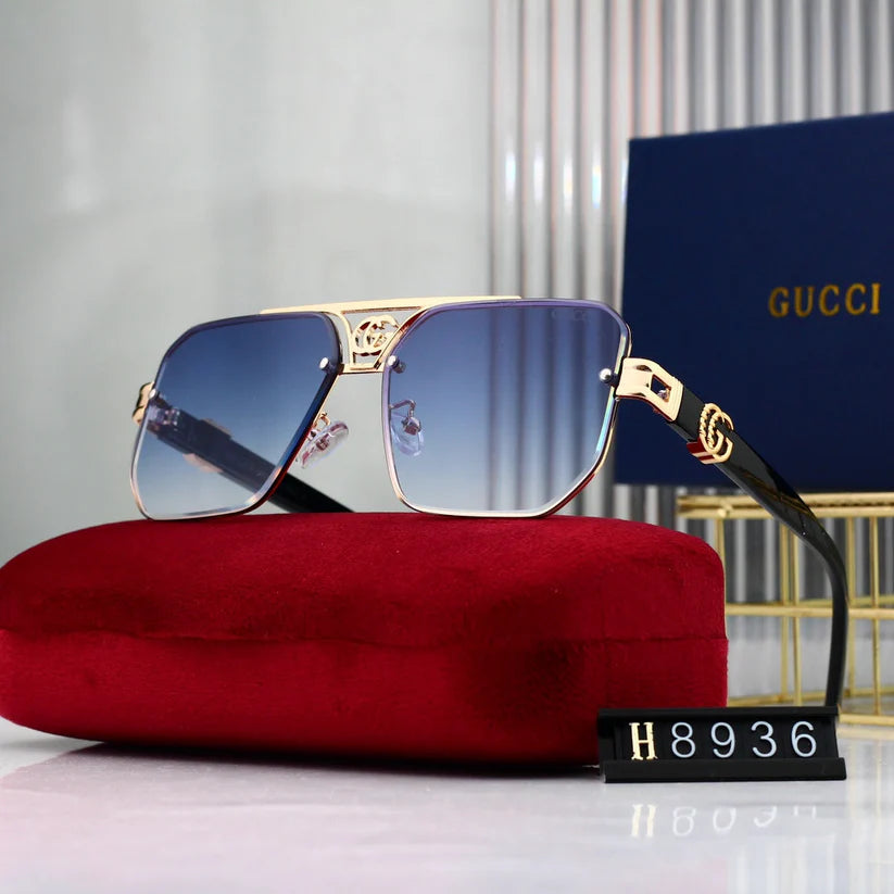 Fashion Metal Polygon Sunglasses 8936
