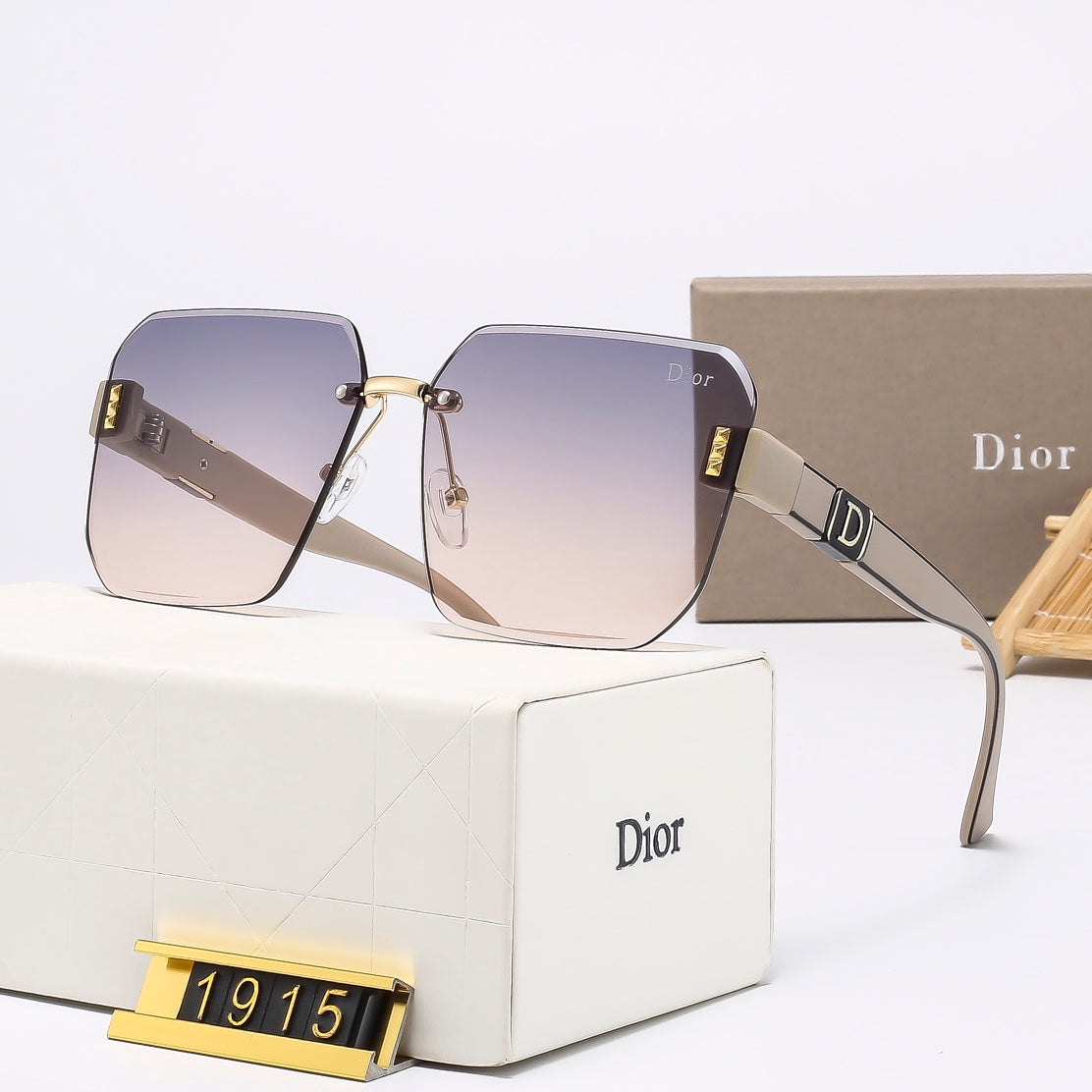 6 Colors Stylish Square Frameless Sunglasses  — 1915